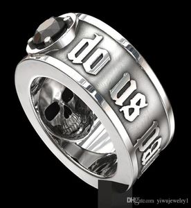 039Till Death do Us Us Part039 roestvrijstalen schedelring zwarte diamant punk bruiloft verloving sieraden voor mannen maat 6 134152299