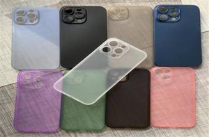 03 mm Matte PP-telefoonhoesjes Ultradun, slank, mat, volledig bedekt, flexibele cover Camerabescherming voor iPhone 14 13 12 mini 11 pro9184104