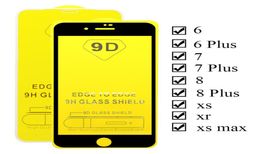 Protectores de pantalla de teléfono celular de vidrio templado de 03 mm para iPhone12 11 PRO MAX 8 7PLUS 9H A prueba de explosiones Brillante Anti Scratch 9D Film5855652