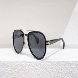 0447 Gold Black Pilot Sunglasses For Men Grey Lens Fashion Sun Glasses UV400 Protection Eyewear avec Box3155