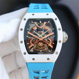 047 Nieuwe samurai armour Motre worden luxe handmatig mechanisch uurwerk keramische kast luxe Horloge mannen horloges Relojes 01