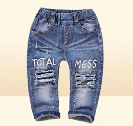 04t Baby jeans baby katoen rekbare denim broek kinderbroeken gescheurde gaten bebe kleding kleding babe 1 2 3 2202094371612