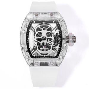052 Montre de Luxe Luxury Watch PolsWatch Tourbillon Mechanische beweging Sapphire Crystal Transparant Case Men Horloges polshorloges Relojes