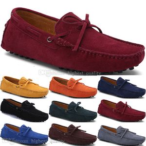 053 nieuwe mode heren casual schoenen lederen britse stijl lente paar echt erwten scrub mannen rijden luie man overschoenen buiten comfortabel ademend zwart geel