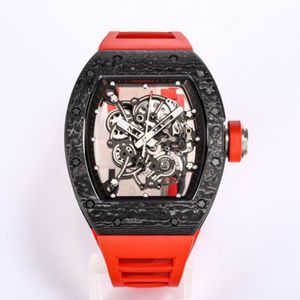 055 Montre de Luxe Luxury Watch Designer Watchs Manuel Mouvement mécanique TPT Case de fibre de carbone Men Mentes de bracelet