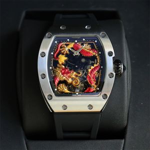 057 Montre de Luxe Luxury Watch Relojes 45x50mm Tourbillon Mouvement mécanique Men Montre des montres-bracelets Relojes 01