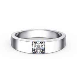 Solitaire de fiançailles en diamant taille princesse 05ct pour elle, bague en platine massif 950, bijoux de mariage 6760986