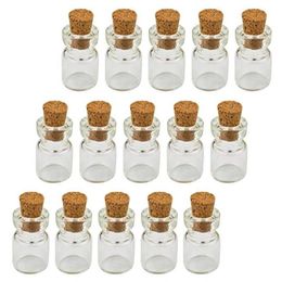 05 ml 10x18x5mm kleine mini -helder glazen kurk flesjes met houtstopers/ bericht Ware Wish Jewelry Party gunsten flessenbuis pkqmk