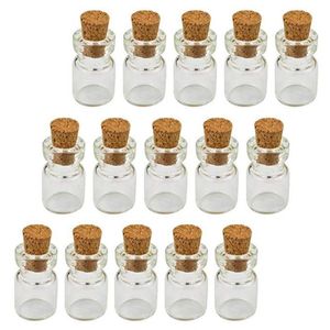 05ML 10X18X5MM Petits Mini flacons en liège en verre transparent avec bouchons en bois/Message mariages souhaits bijoux faveurs de fête Tube de bouteille Jfqes