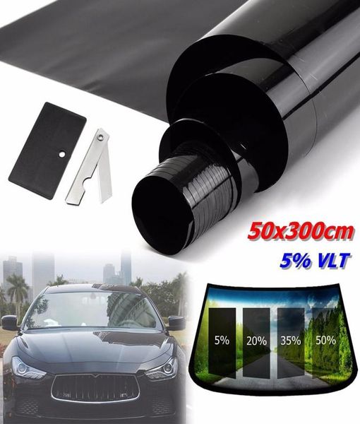 05x3m 5 15 30 VLT negro oscuro privacidad coche hogar vidrio ventana tinte película vinilo Roll3296695