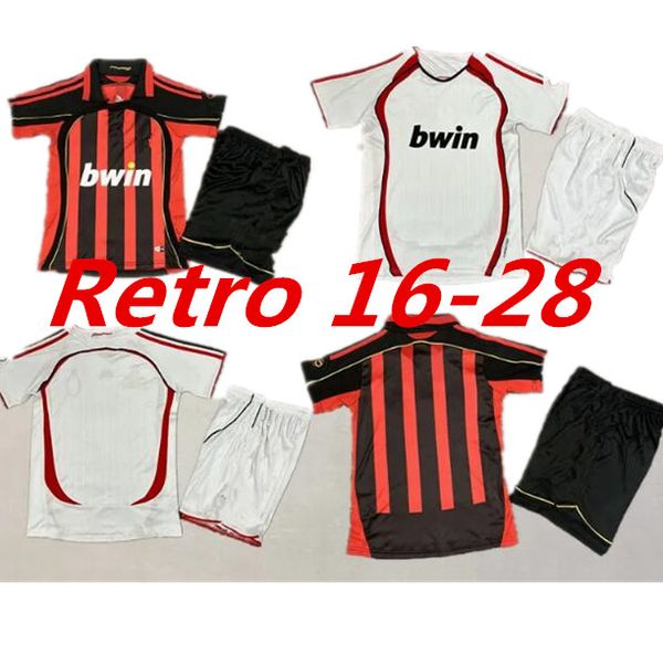 06/07 AC Retro Soccer Jerseys Kits Football Kits Kaka R. Carlos Camisa de Futebol Football Shirt Rivaldo Classic Vintage Jersey 999