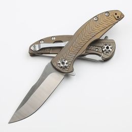 0609ti Flipper couteau pliant 3,38 "CPM-20CV Satin Blade Titanium Allles Gatchs Survival Camping Tactical Pocket Pocket Knives Utility EDC Tools