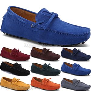 066 nieuwe mode heren casual schoenen lederen brits stijl lente paar echt erwten scrub mannen rijden luie man overschoenen buiten comfortabel ademend zwart geel