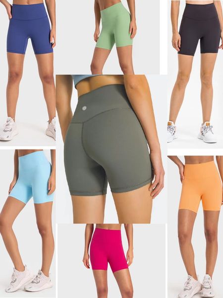 067 Lu solide court taille haute sport Yoga leggings Fitness Shorts Fitness pompes serré respirant élastique exercice Sportswear lu1ulem*ens équipement de Yoga pour femmes