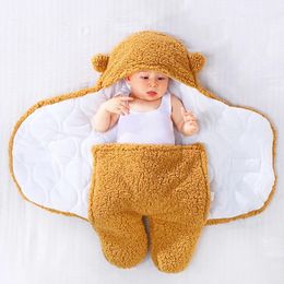 06m geboren baby slaapzak gemak zacht dikker fleece watten katoen met slaapkleding deken voor baby romper jumsuit uit het derstel 231222