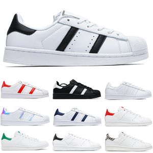 Chaussures de créateurs Femmes Hommes Stan Smith Baskets Super Star Cloud White Core Black Foundation Metallic Gold Silver Navy Femmes Sneaker Lush Red Mens Entraîneurs occasionnels