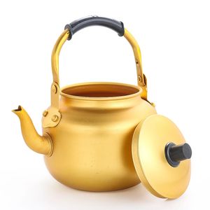 0756L Goud Aluminium Waterkoker Outdoor Draagbare Theepot Koffiepot Grote Capaciteit Keuken Camping Kookgerei Koken Levert 240306