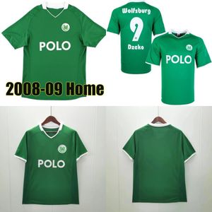 08 09 Wolfsburg Retro Soccer Jerseys Champion 2009 Roussillon Steffen Weghorst Klaus Guilavogui Baku Men Football Shirt