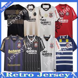 09 10 11 12 14 18 97 99 00 Corinthiens Rétro Paulista GUEDES Maillots de football 100ème Accueil Blanc AUGUSTO Corinthian Classic Football Shirt Vintage Golden