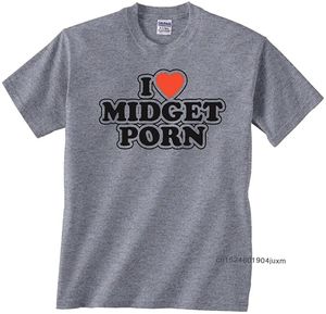 097b 100 camisetas de algodón Camisetas divertidas para hombres I Love Midget Porn Shirt Novedad Tops para ropa de regalo para adultos 220705