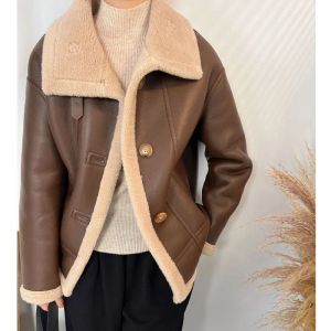 0C612M76 Fur Coat Women Coat One Piece Winter Motorcycle Suit Lamb Fur Jacket High-end Customization Others Apparel
