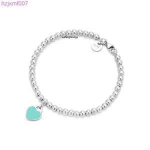 0k70 Bracelets de charme Mode T Bijoux Femmes Homme Bracelet de perles en acier inoxydable Forever Love Émail Rose Bleu Coeur Charms Pulsera Lover