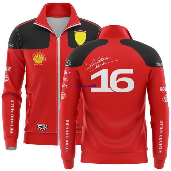 0pv9 2023 Mode F1 Hommes Hoodie Vestes Sweat Formula One Team Racing Zipper Manteau Charles Leclerc # 16 Sport Surdimensionné 0qcr