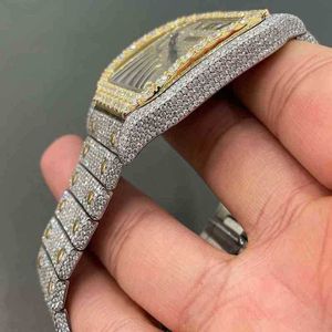 0RIU élégant personnalisé Hip Hop luxe digne en acier inoxydable glacé diamants Moissanit montre G1VD8KEPL084P