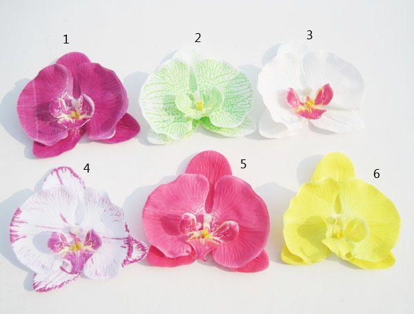4 Flowers Hair Clips Butterfly Orchid Silk Flower Brooch Fabric