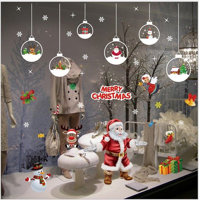 Christmas Decorative Stickers Snowflake Window Glass Door Mural