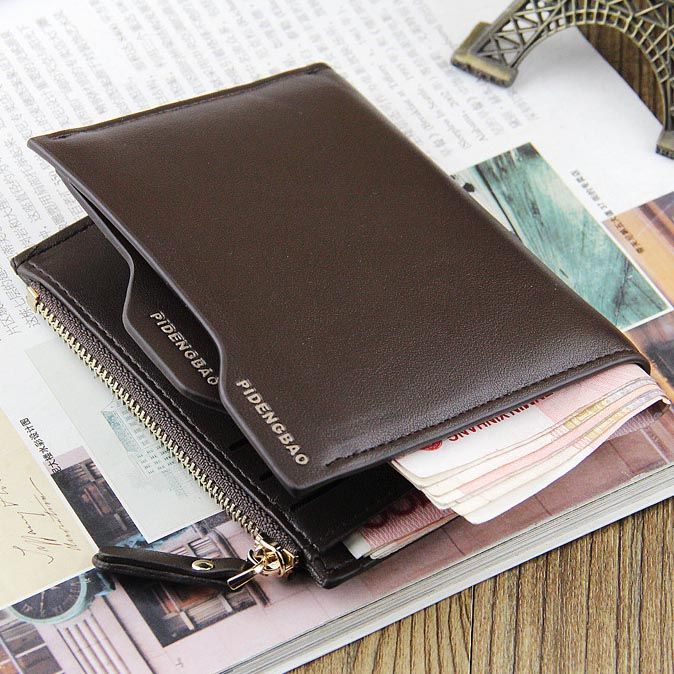 2016 Fashion Mens Designer Short Wallets Genuine Leather Card Holder Purses European Style ...