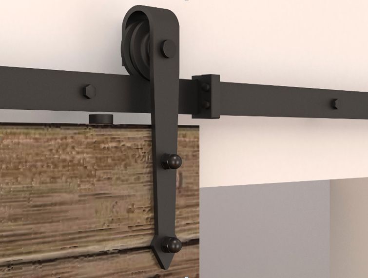 2019 5 8ft Modern Rustic Black Arrow Wheel Sliding Barn Door