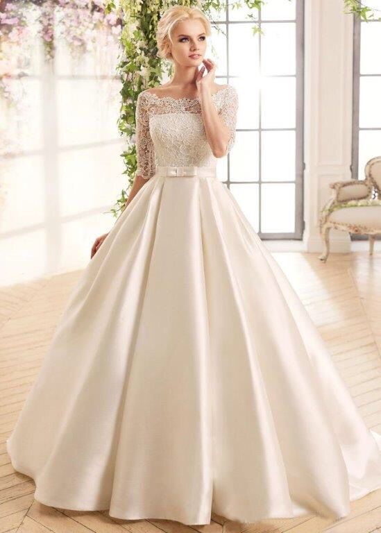 half sleeve wedding gowns
