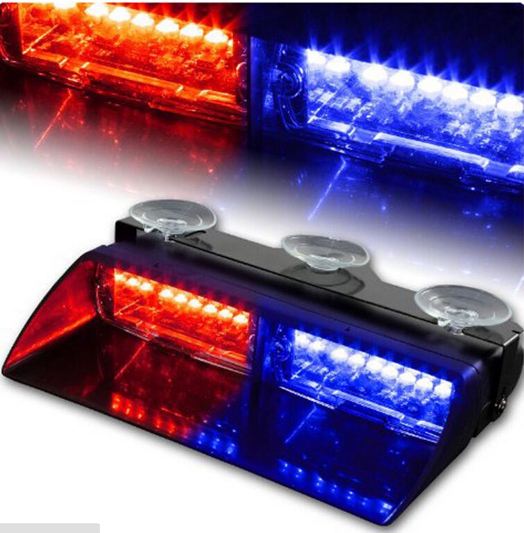 16 LED 18" x 2.5" RED Flash Light Emergency Police Strobe Warn Lamp 12V power 