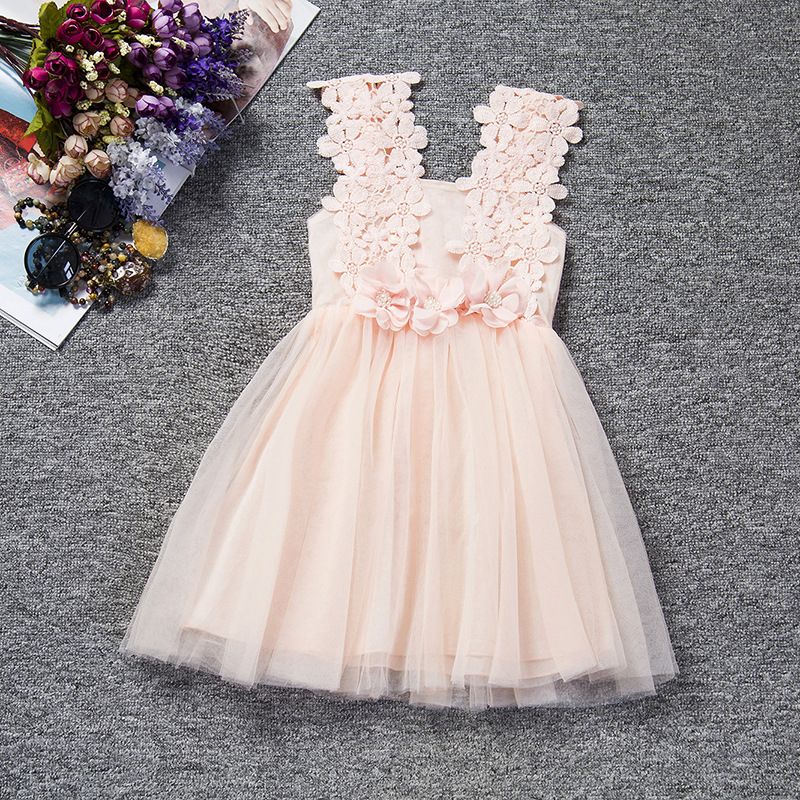 Niñas de encaje Crochet tul tutu vestido de niños con cuentas flor princesa vestido Venta caliente Niñas de encaje Crochet tul tutu vestido de niños con cuentas flor princesa vestido Venta caliente