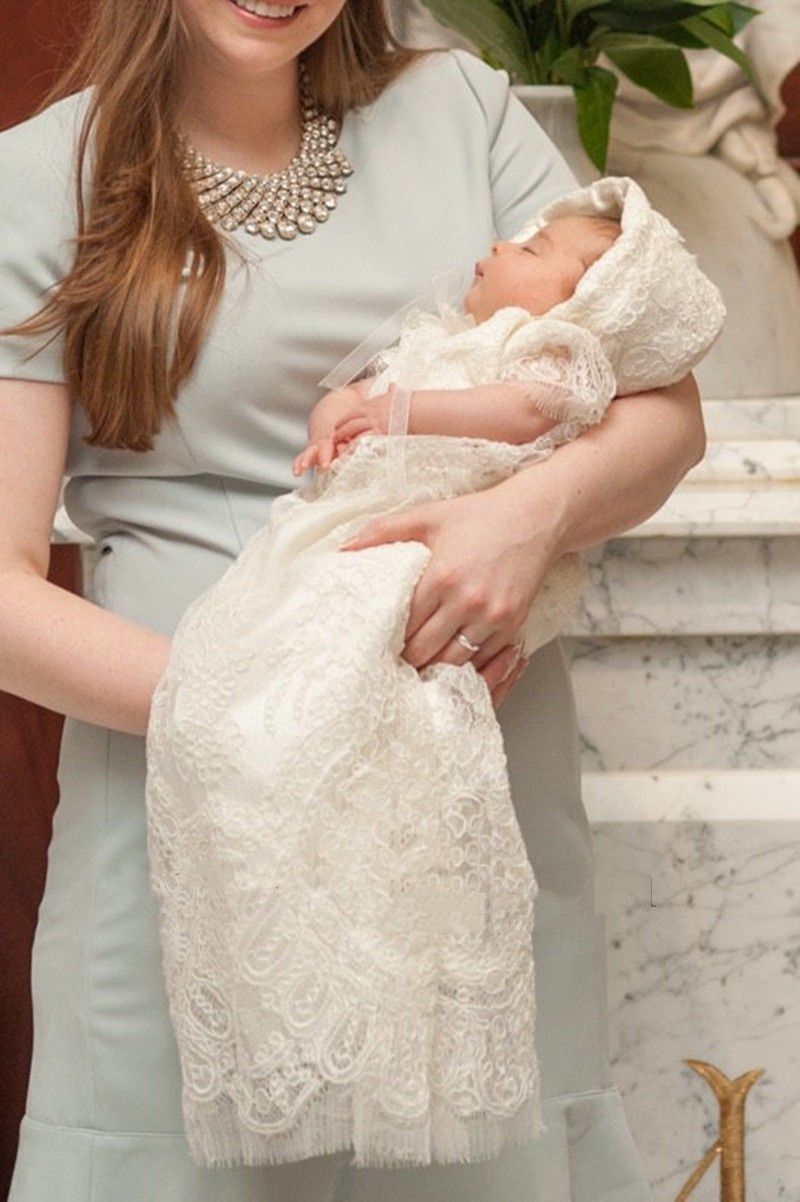 Compra Vestidos De Bautizo De Encaje Completo Elegantes Para Bebés Vestidos  De Bautismo Largo Barato Con Bonnet Primer Vestido De Comunicación Barato |  Entrega Rápida Y Calidad | Es.Dhgate