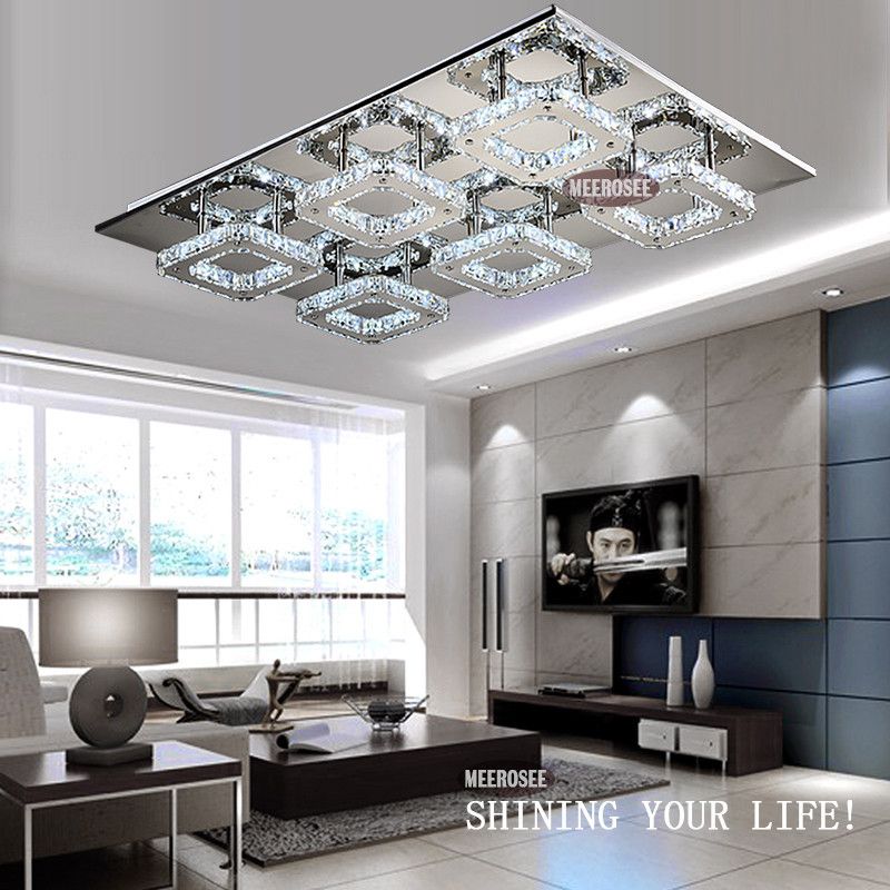 2020 Modern Led Crystal Light Square Surface Mounted Lamp Crystal