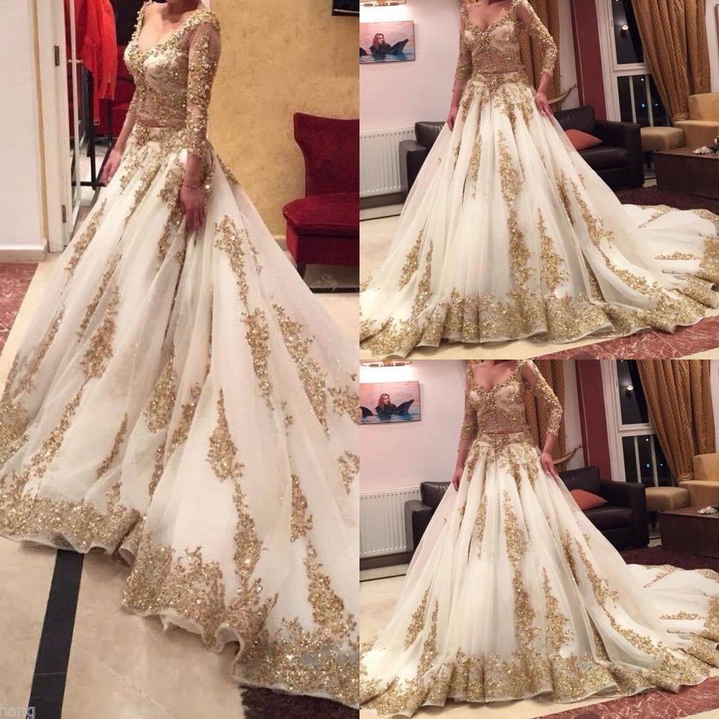 gold sequin wedding dress