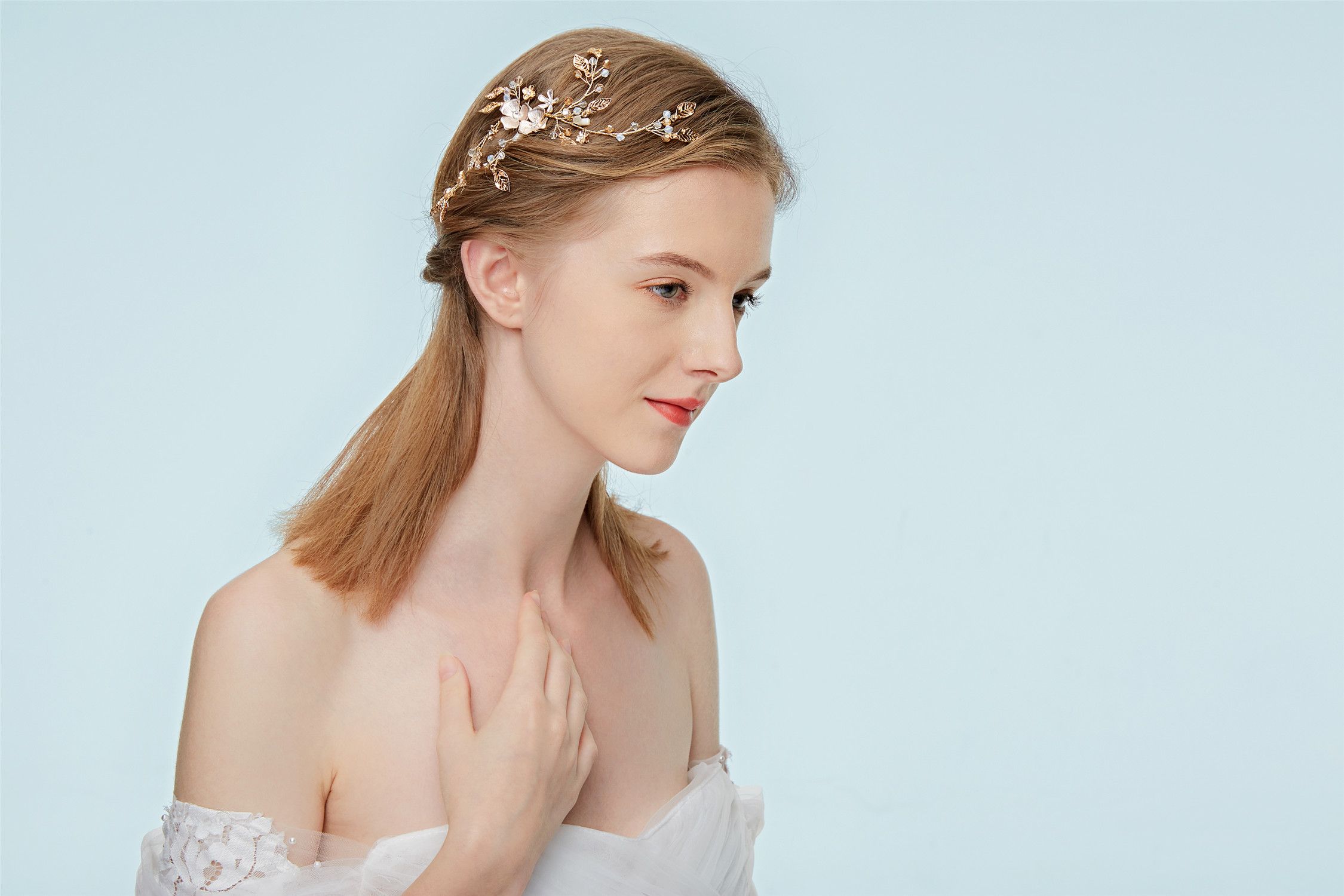 Acheter Version Ultra Coréenne Du Bandeau En Alliage Simple Fleur Tressé En Diamant Coiffure De Mariée Bande De Cheveux De Mariage En Gros épingles à