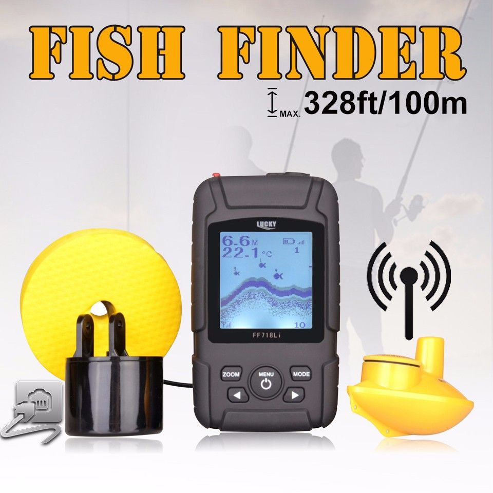 100m Depth LCD Waterproof Sonar Boat Fish Finder Wireless Sonar Sensor