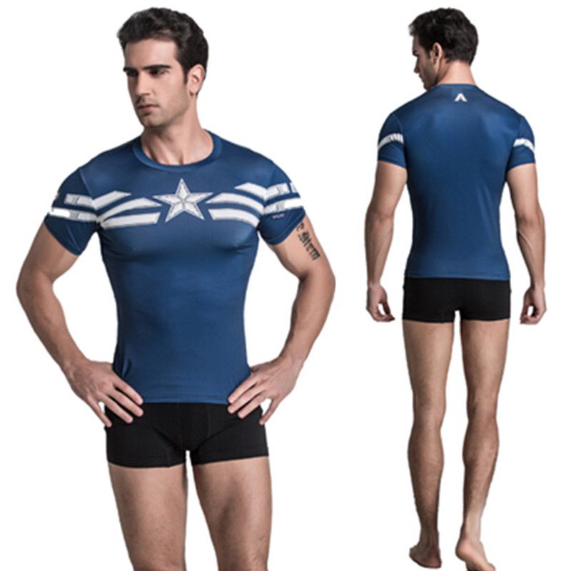 t shirt compression captain america