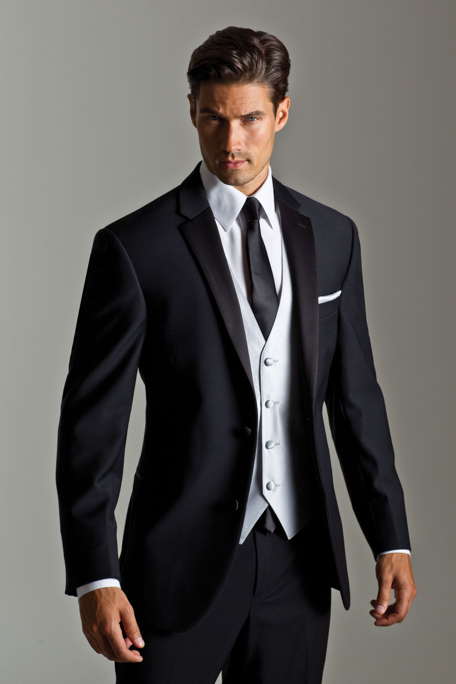 Custom Made Black Wedding Suits For Men Tuxedos Notched