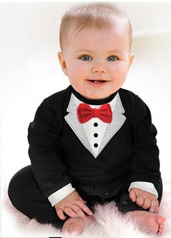 Infant Newborn Baby Boys Gentleman Suits Jumpsuit Romper Bodysuit Party Tuxedo 