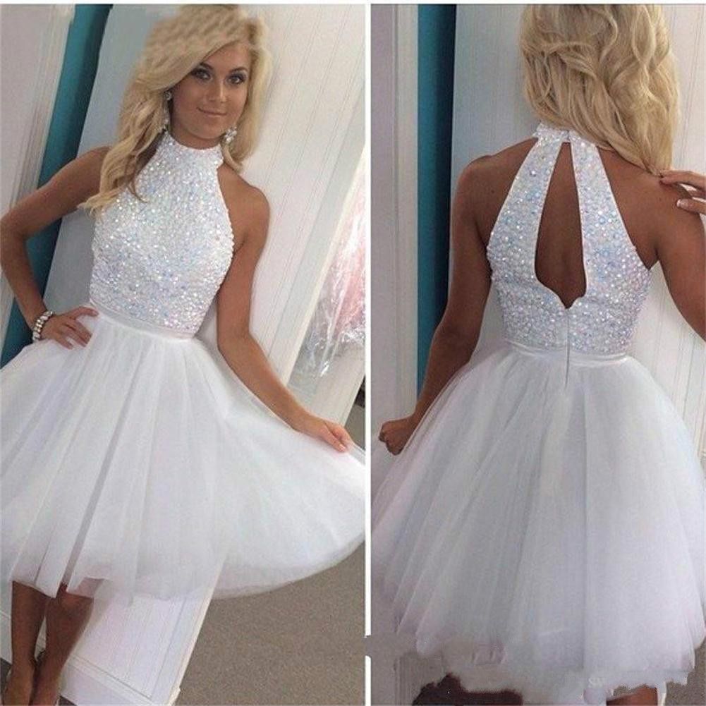 white short prom dresses 2018