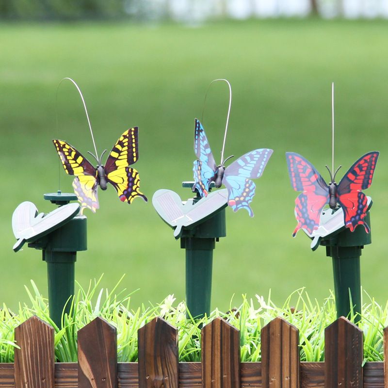 2 Stück Flatternde Tanzen Butterfly Schmetterling Garten Dekor