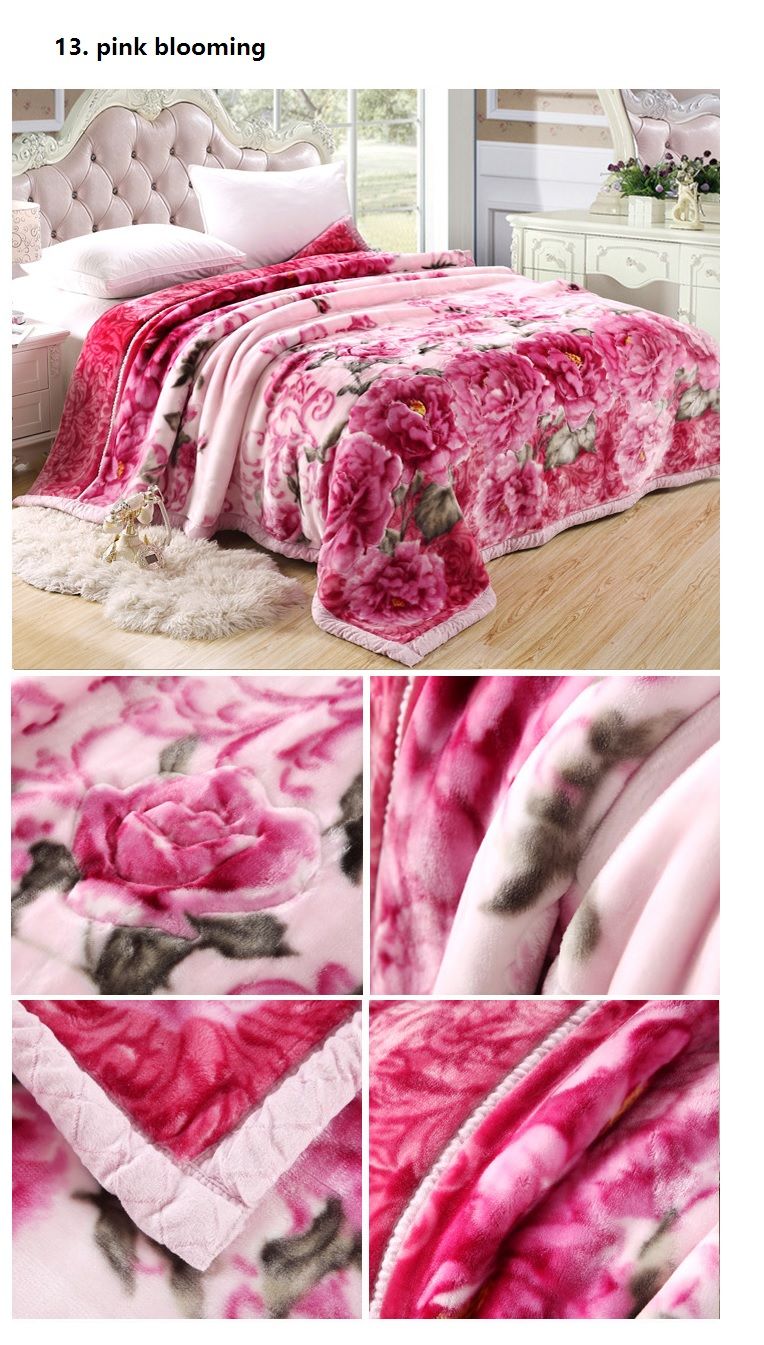 Raschel Blanket Super Soft Double Layers Velvet Thickened Lint Free