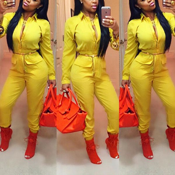 yellow pants romper