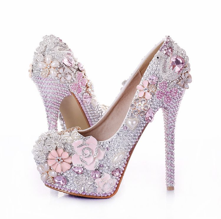 pink diamond high heels