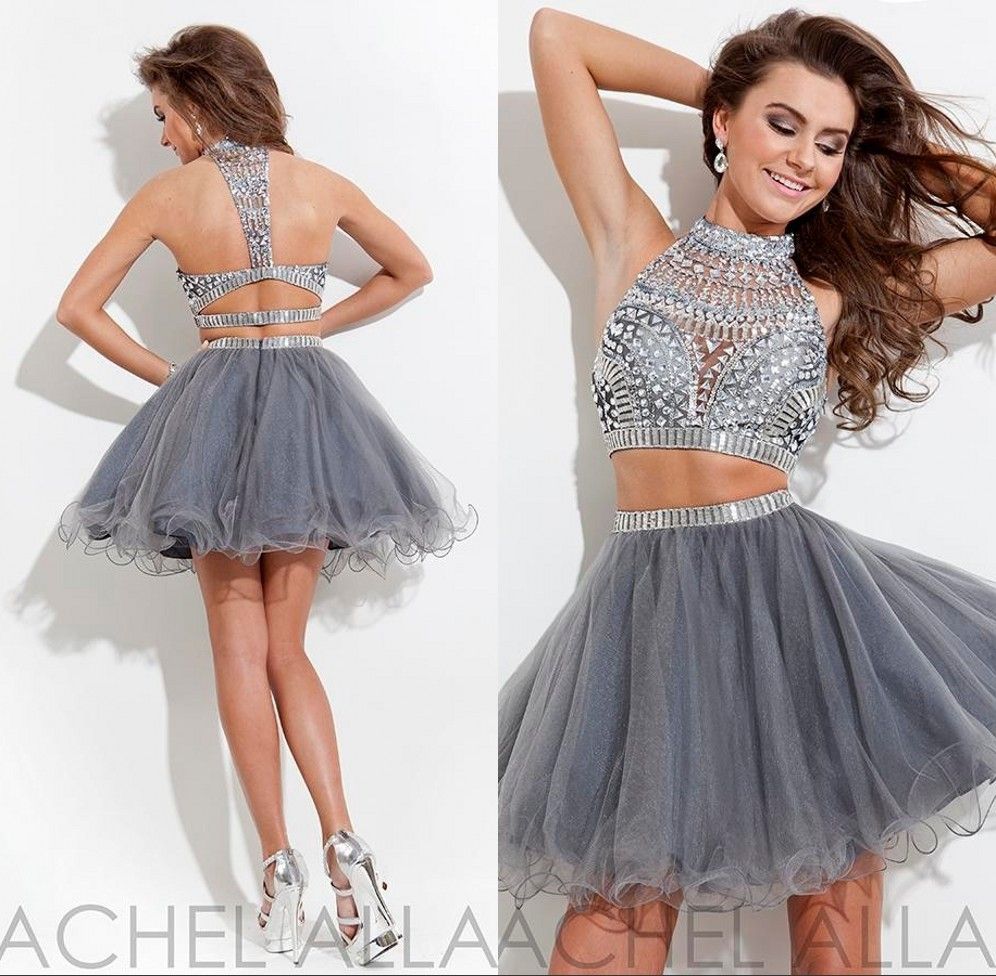 silver 2 piece dress