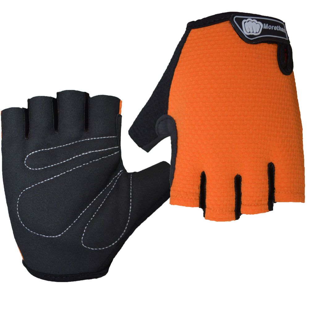 orange cycling gloves